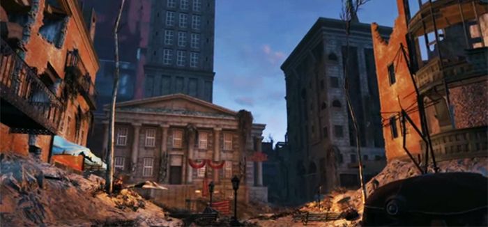 Разрушенный Бостон после выхода из убежища в Fallout 4